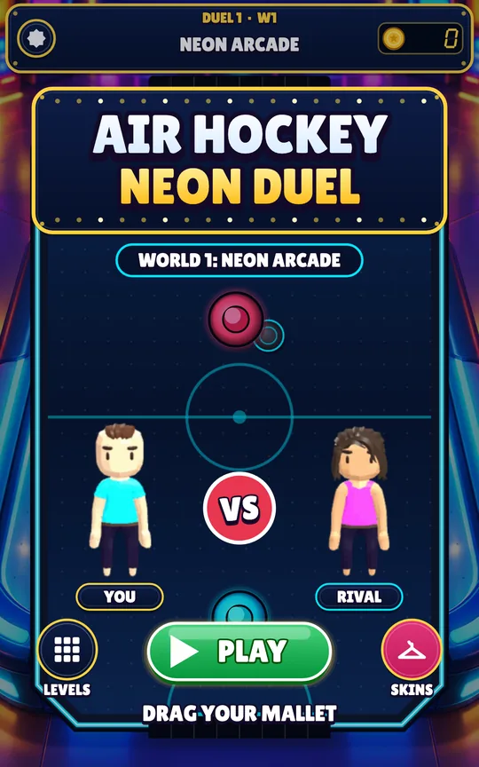 Neon Air Hockey Duel screenshot 1