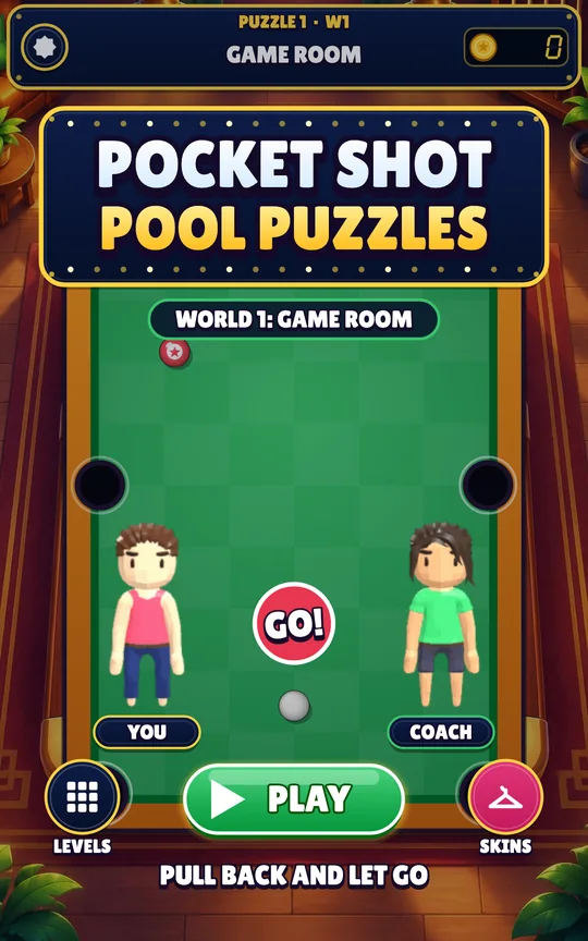 Pocket Shot Pool Puzzles screenshot 1